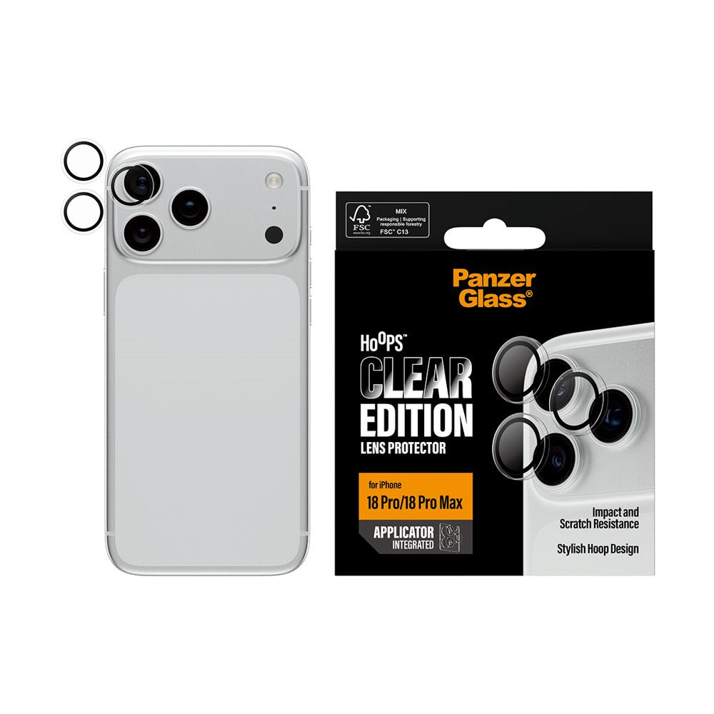 iPhone 18 Pro / Pro Max PanzerGlass Hoops - Kamerabeskyttelse - Gennemsigtig