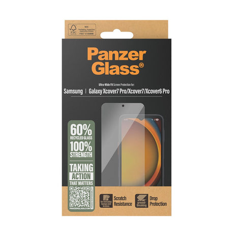 PanzerGlass® Skærmbeskytter Samsung Galaxy Xcover 7 / 7 Pro Ultra-Wide Fit med EasyAligner - Gennemsigtig