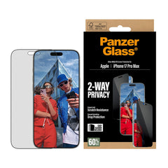 PanzerGlass iPhone 17 Pro Max 2-Way Privacy Skærmbeskyttelse - Ultra-Wide Fit - Gennemsigtig