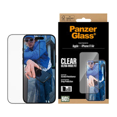 PanzerGlass iPhone Air Skærmbeskyttelsesglas m. EasyAligner - Ultra Wide Fit - Gennemsigtig