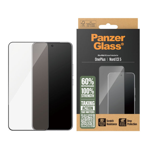 PanzerGlass OnePlus Nord CE5 Skærmbeskyttelsesglas - Ultra Wide Fit - Gennemsigtig