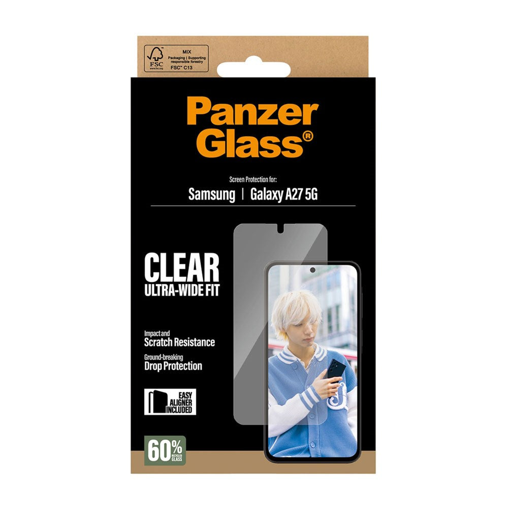 Samsung Galaxy A27 PanzerGlass Skærmbeskyttelsesglas - Ultra Wide Fit m. EasyAligner - Gennemsigtig