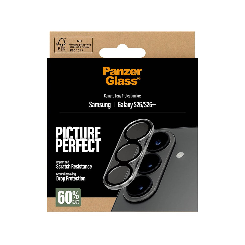 Samsung Galaxy S26 / S26+ (Plus) PanzerGlass PicturePerfect Kameralinsebeskyttelse - Gennemsigtig / Sort