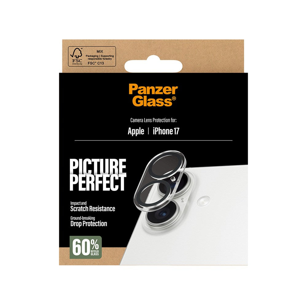 PanzerGlass iPhone 17 PicturePerfect Kameralinsebeskyttelse - Gennemsigtig / Sort