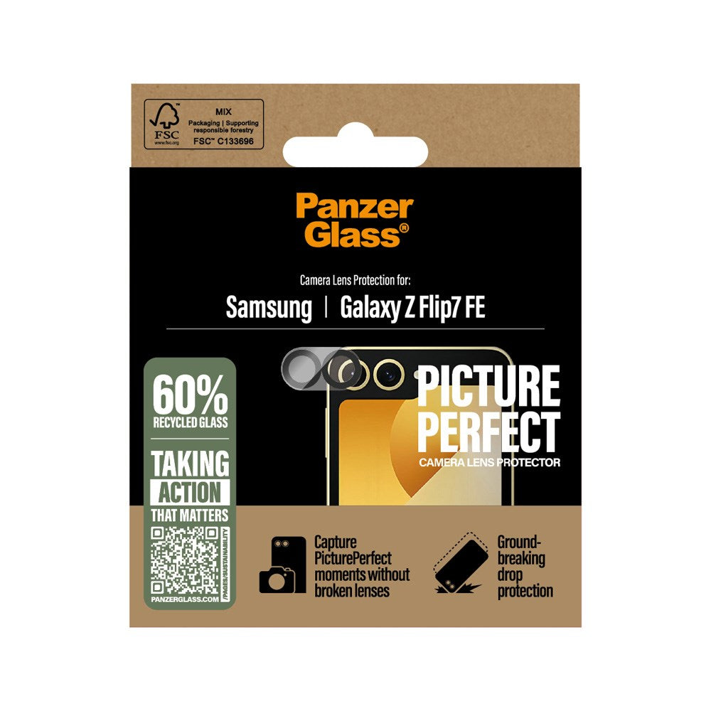 PanzerGlass Samsung Galaxy Z Flip7 FE PicturePerfect Kameralinsebeskyttelse - Gennemsigtig / Sort