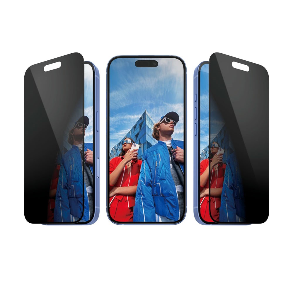 iPhone 16 / 15 PanzerGlass 2-Way Privacy Skærmbeskyttelse m. FastFit In-A-Box - Gennemsigtig