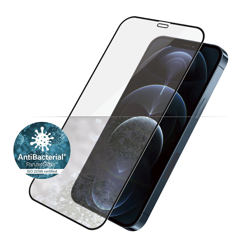 iPhone 12 Pro Max PanzerGlass AntiBacterial Skærmbeskyttelse - Case Friendly - Sort