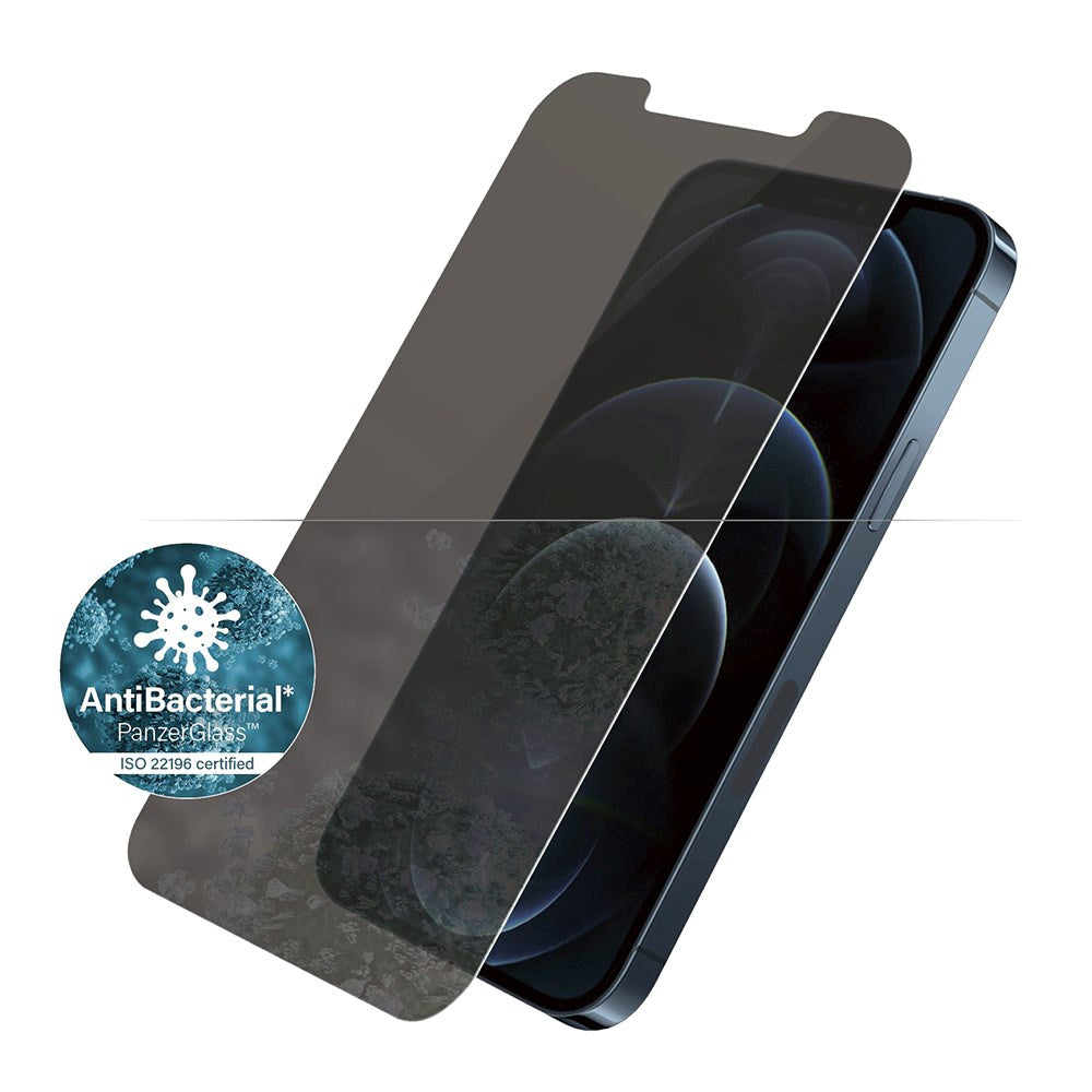 iPhone 12 Pro Max PanzerGlass AntiBacterial Standard Fit Skærmbeskyttelse - Privacy Glass - Gennemsigtig