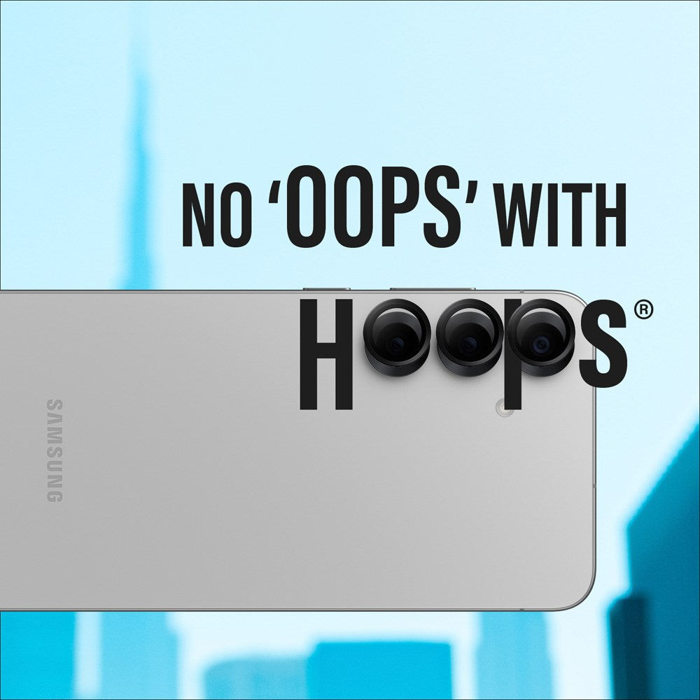 Samsung Galaxy S25+ (Plus) PanzerGlass Hoops - Kamerabeskyttelse - Gennemsigtig / Sort