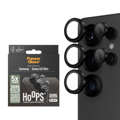 Samsung Galaxy S25 Ultra PanzerGlass Ceramic Hoops - Kamerabeskyttelse - Gennemsigtig / Sort