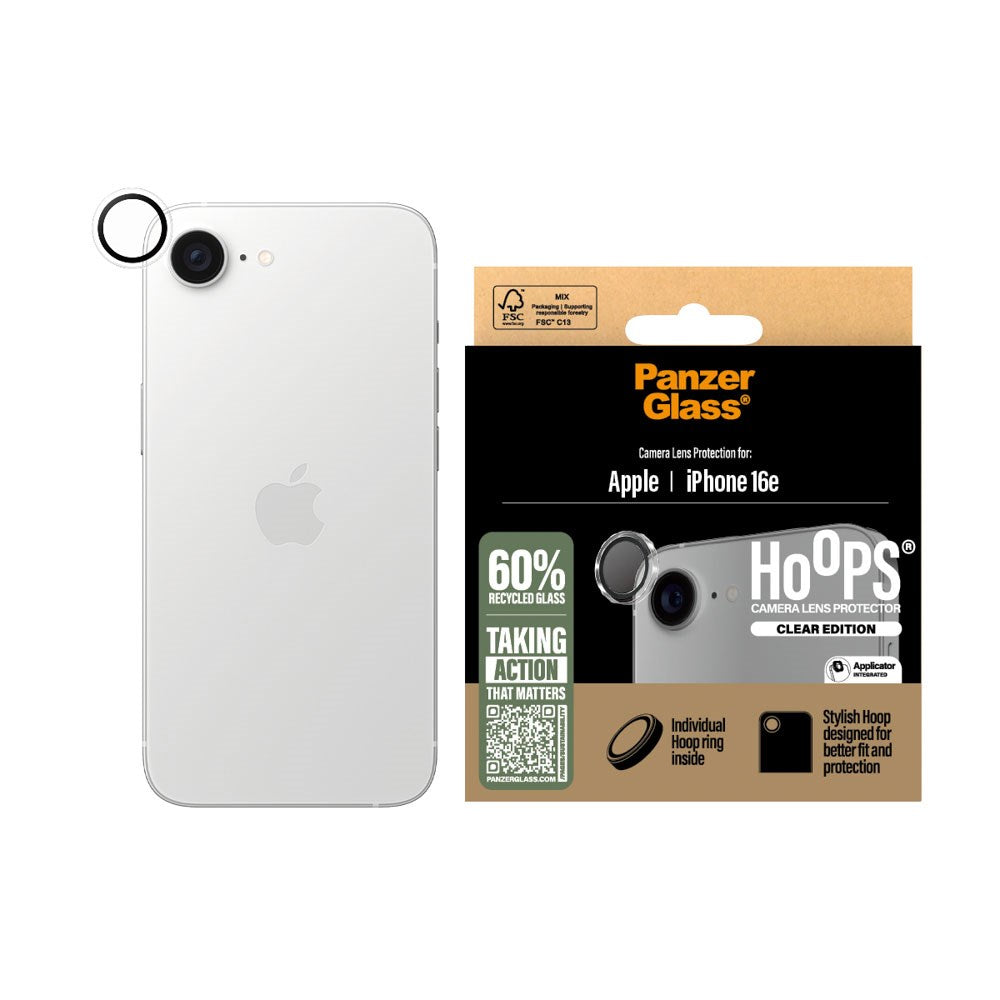 iPhone 17e / 16e PanzerGlass Hoops - Kamerabeskyttelse - Gennemsigtig