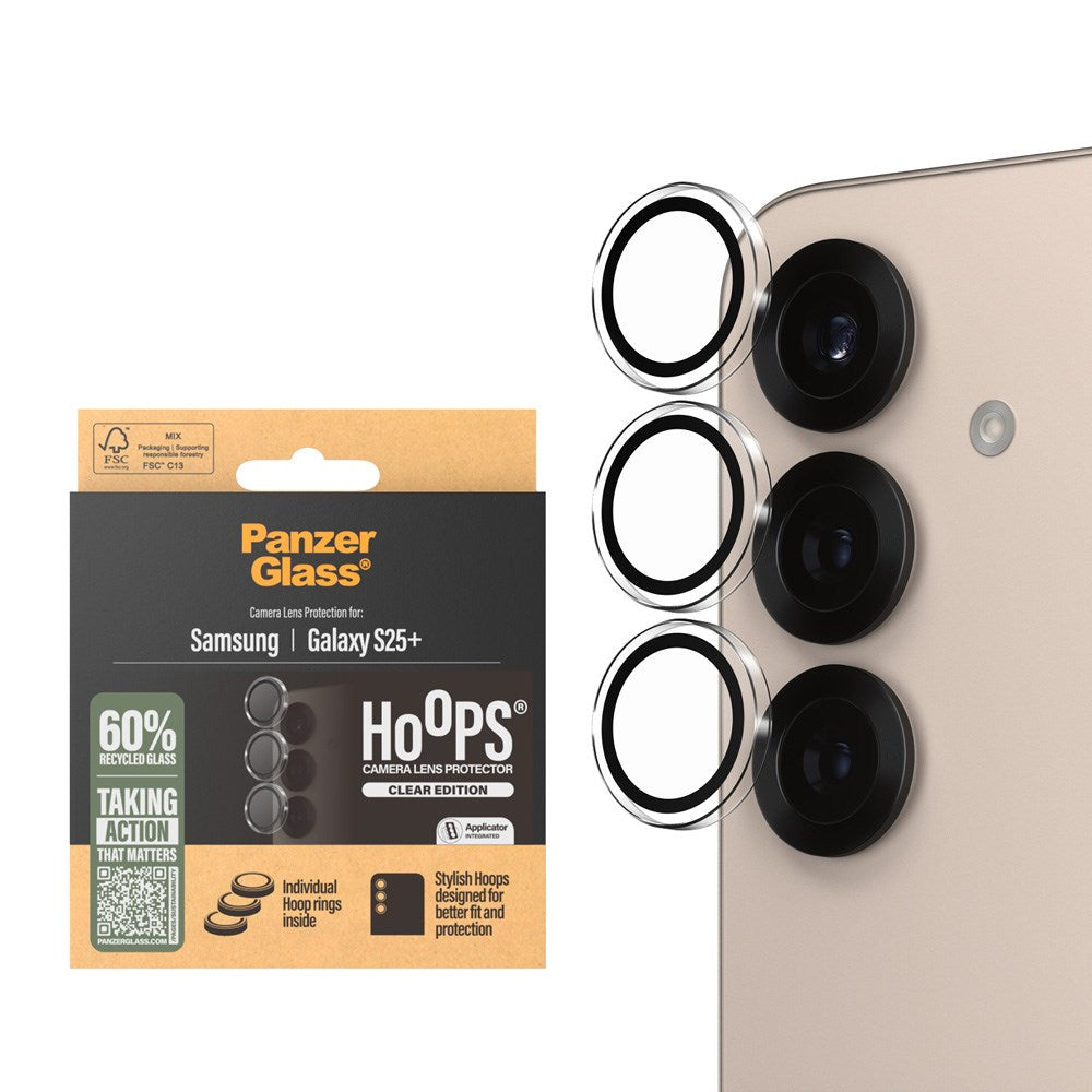 Samsung Galaxy S25+ (Plus) PanzerGlass Hoops - Kamerabeskyttelse - Gennemsigtig