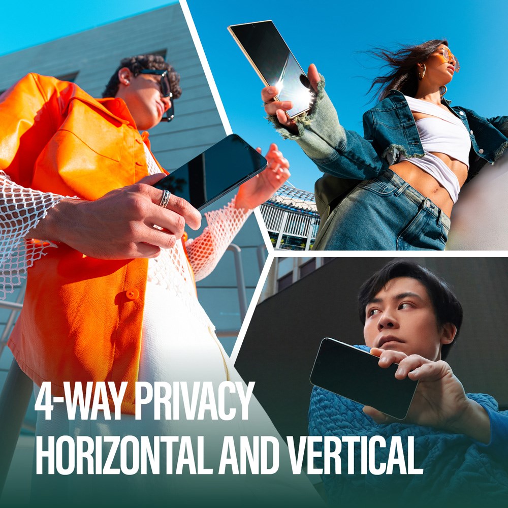 Samsung Galaxy S25 PanzerGlass Eco Matrix 4-Way Privacy Skærmbeskyttelse Ultra Wide Fit - Alignerkit - Platinum Strength - Gennemsigtig