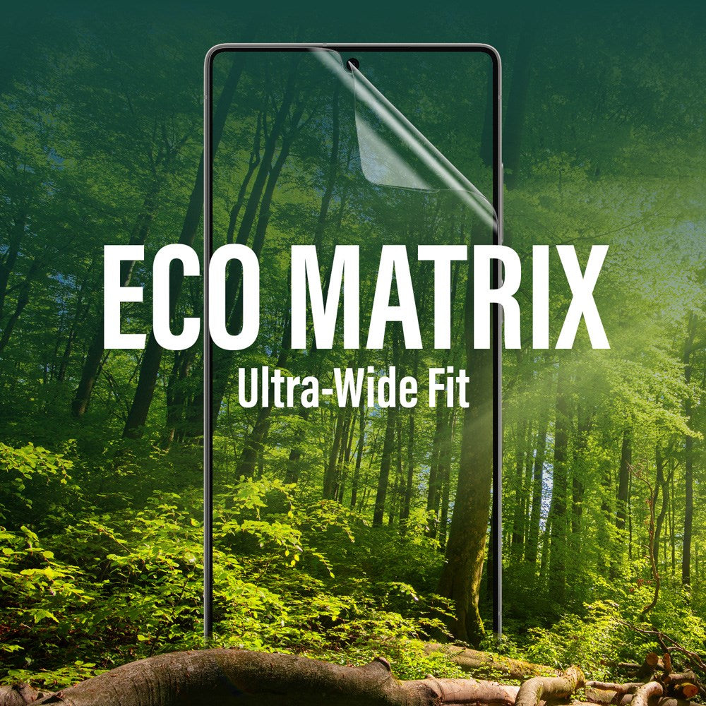 Samsung Galaxy S25 Ultra PanzerGlass Eco Matrix Skærmbeskyttelse Ultra Wide Fit - Alignerkit - Platinum Strength - Gennemsigtig