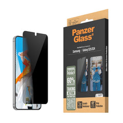 PanzerGlass Samsung Galaxy S25 - Ultra-Wide Fit Skærmbeskyttelsesglas - Privacy Funktion - Gennemsigtig