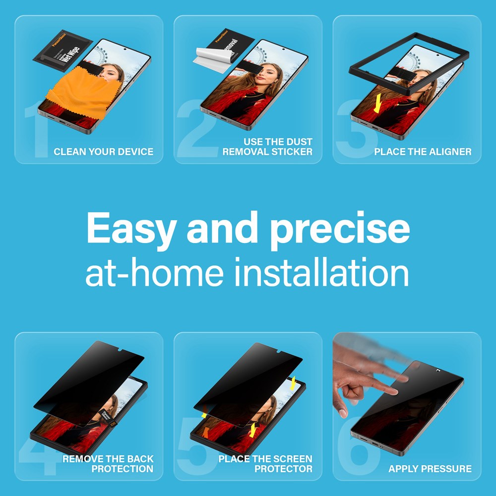PanzerGlass Samsung Galaxy S25 Ultra - Ultra-Wide Fit Skærmbeskyttelsesglas - Privacy Funktion - Gennemsigtig