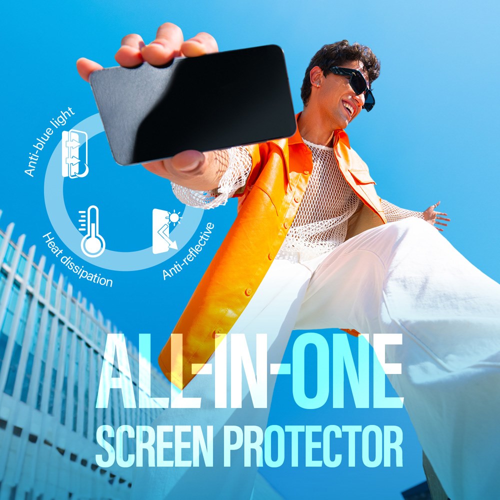 Samsung Galaxy S25 Ultra PanzerGlass Ultra Wide Fit All-in-One Skærmbeskyttelse - Anti-Reflective - Anti-Blue Light - Heat Dissaption - Gennemsigtig