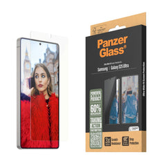 Samsung Galaxy S25 Ultra PanzerGlass Ultra Wide Fit All-in-One Skærmbeskyttelse - Anti-Reflective - Anti-Blue Light - Heat Dissaption - Gennemsigtig