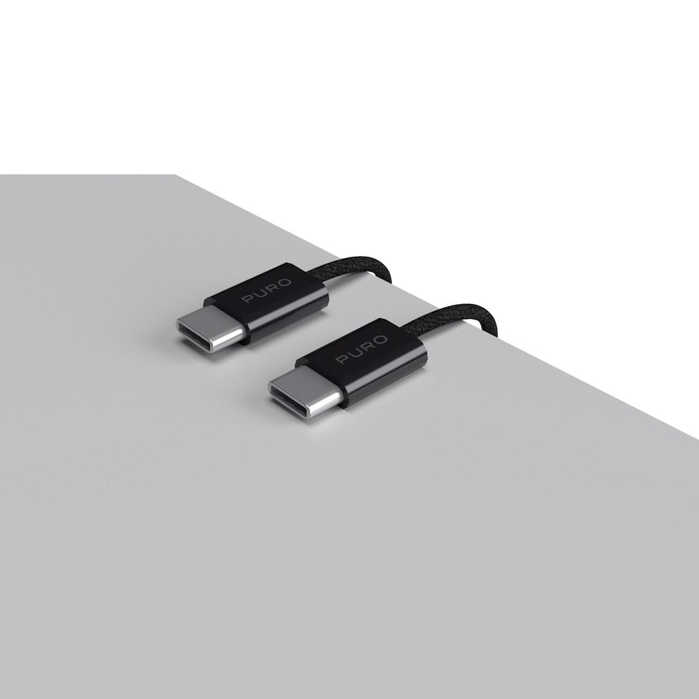 Puro Braided USB-C Kabel – 1.5m, 60W og 480Mbps Overførsel - Lyseblå