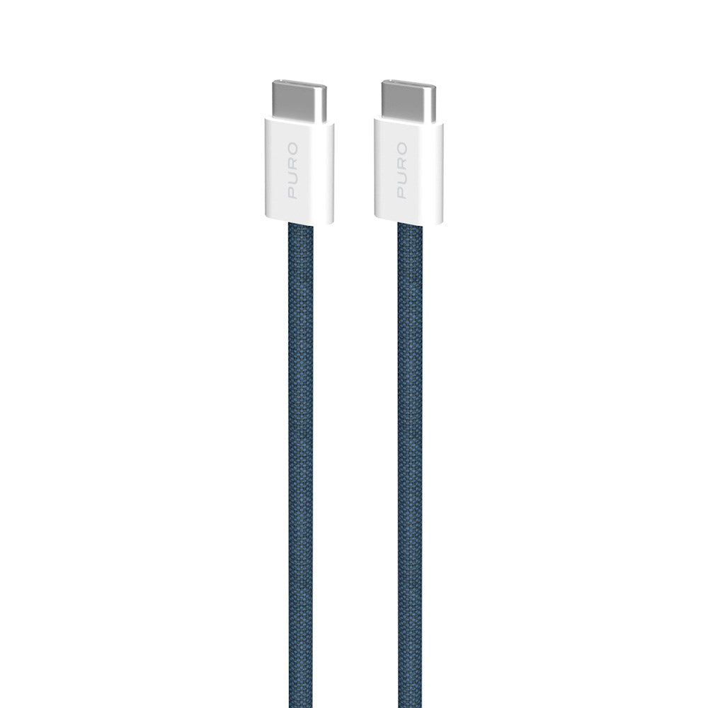 Puro Braided USB-C Kabel – 1.5m, 60W og 480Mbps Overførsel - Mørkeblå