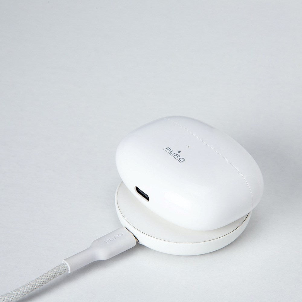 Puro Mag Loop Pro Trådløs Oplader 15W med USB-C og Ståfunktion - MagSafe Kompatibel - Hvid