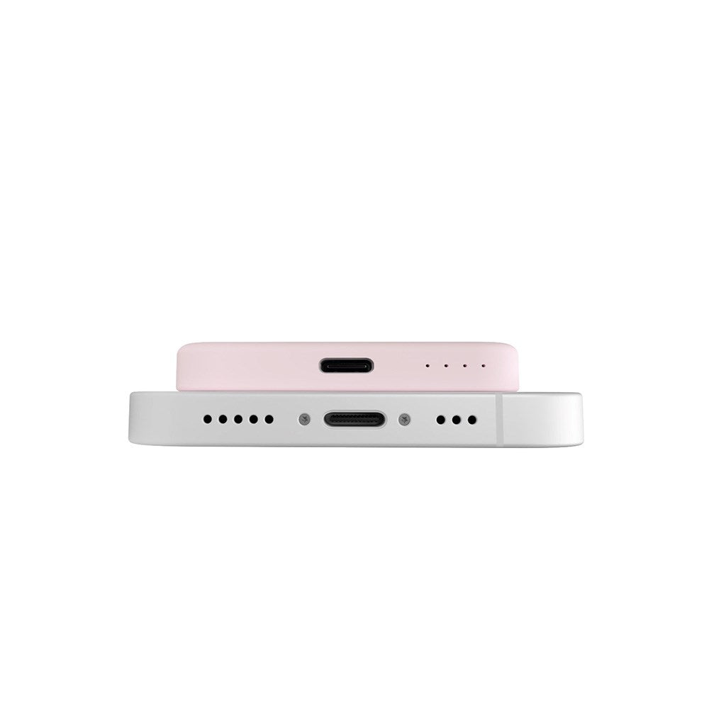 Puro Mini Power Mag 15W Magnetisk Powerbank 4200 mAh m. USB-C Stik - MagSafe Kompatibel - Lyserød