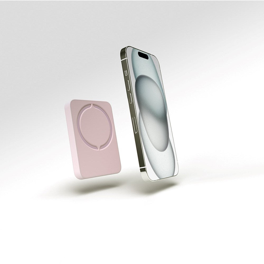 Puro Mini Power Mag 15W Magnetisk Powerbank 4200 mAh m. USB-C Stik - MagSafe Kompatibel - Lyserød
