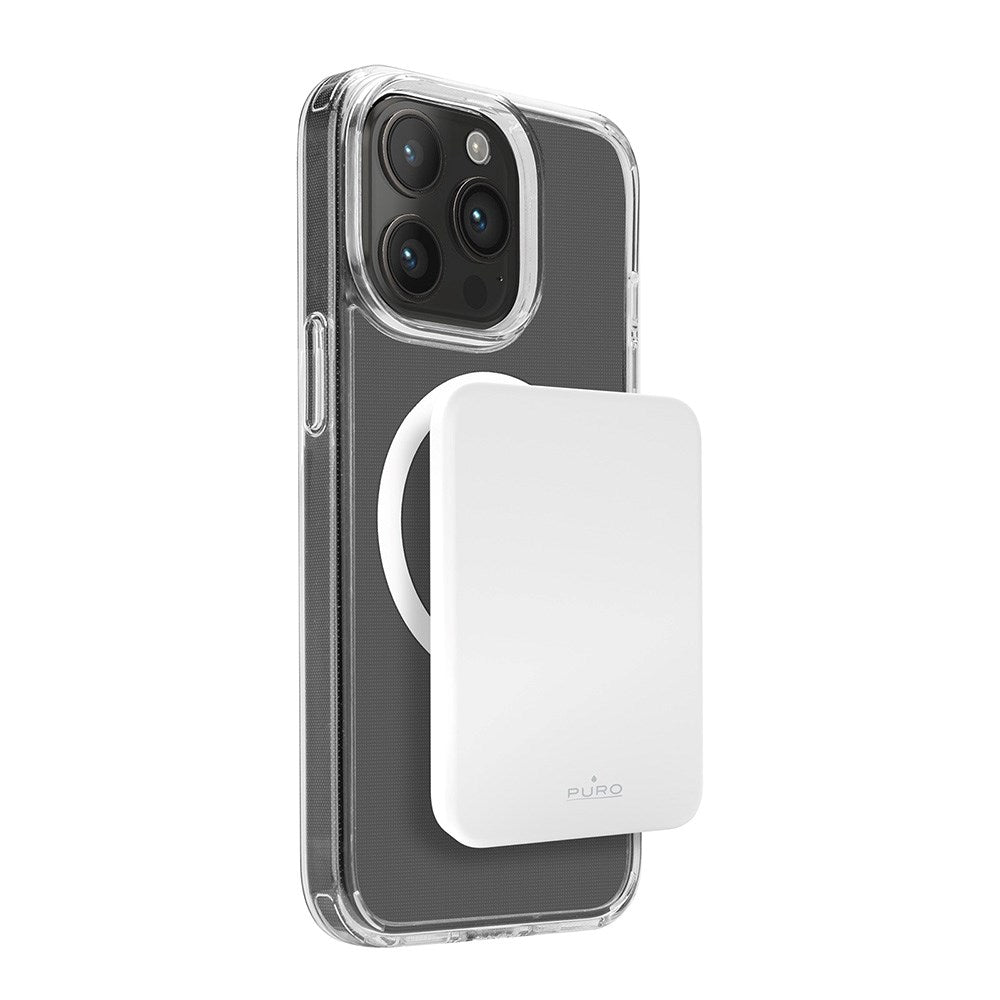 Puro Mini Power Mag 15W Magnetisk Powerbank 4200 mAh m. USB-C Stik - MagSafe Kompatibel - Hvid
