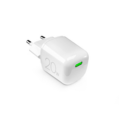 Puro GaN USB-C Vægoplader, 20W – Hurtigopladning - Hvid