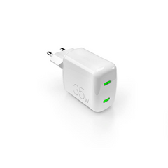 Puro GaN Vægoplader 35W - Dobbelt USB-C Porte - Hvid