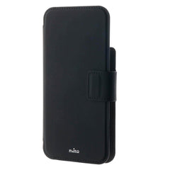 iPhone 12 / 12 Pro / 13 / 14 / 15 Puro Folio Flip Cover med Kortholder - MagSafe Kompatibel - Sort