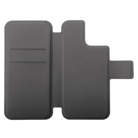 iPhone 15 / 14 / 13 / 12 Pro / 12 Puro Folio Flip Cover med Kortholder - MagSafe Kompatibel - Sort