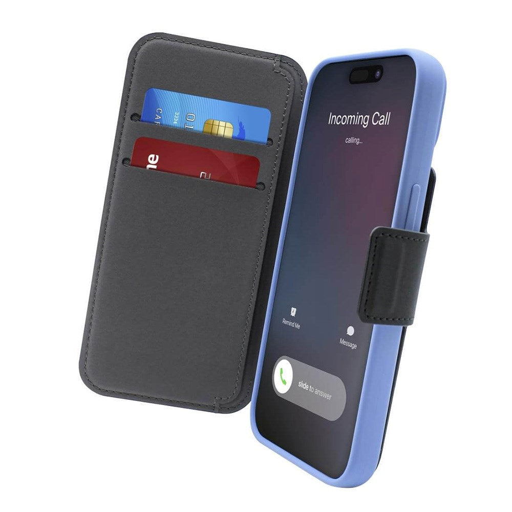 iPhone 15 / 14 / 13 / 12 Pro / 12 Puro Folio Flip Cover med Kortholder - MagSafe Kompatibel - Sort