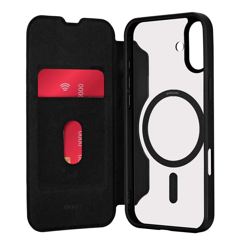 iPhone 16 - Puro Booklet Flip Cover - MagSafe Kompatibel - Sort