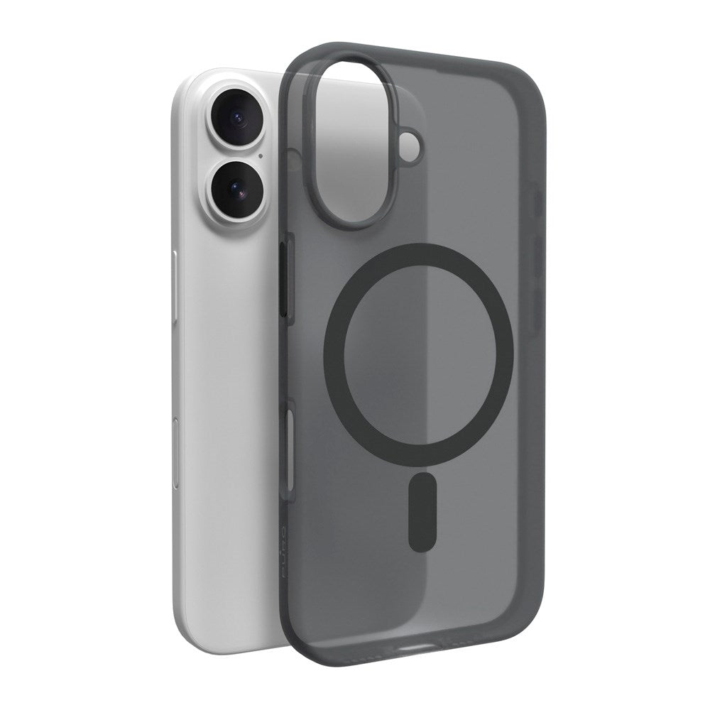 PURO DAYLIGHT Gradient MagSafe Silikone Cover - iPhone 16 Plus - Gennemsigtig/Sort