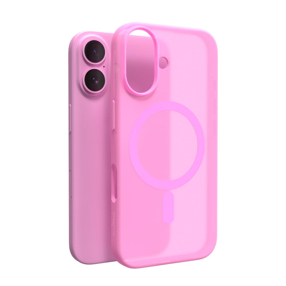 PURO DAYLIGHT Gradient MagSafe Silikone Cover - iPhone 16 - Gennemsigtig/Lyserød