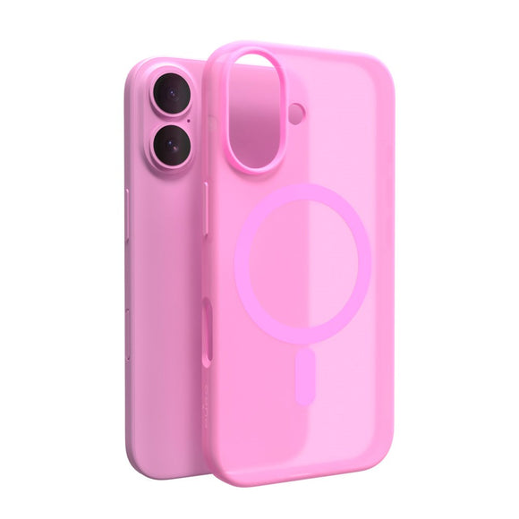 PURO DAYLIGHT Gradient MagSafe Silikone Cover - iPhone 16 - Gennemsigtig/Lyserød