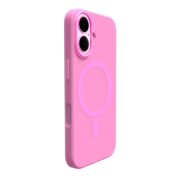 PURO DAYLIGHT Gradient MagSafe Silikone Cover - iPhone 16 - Gennemsigtig/Lyserød