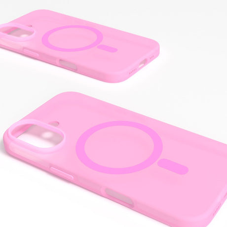 PURO DAYLIGHT Gradient MagSafe Silikone Cover - iPhone 16 - Gennemsigtig/Lyserød