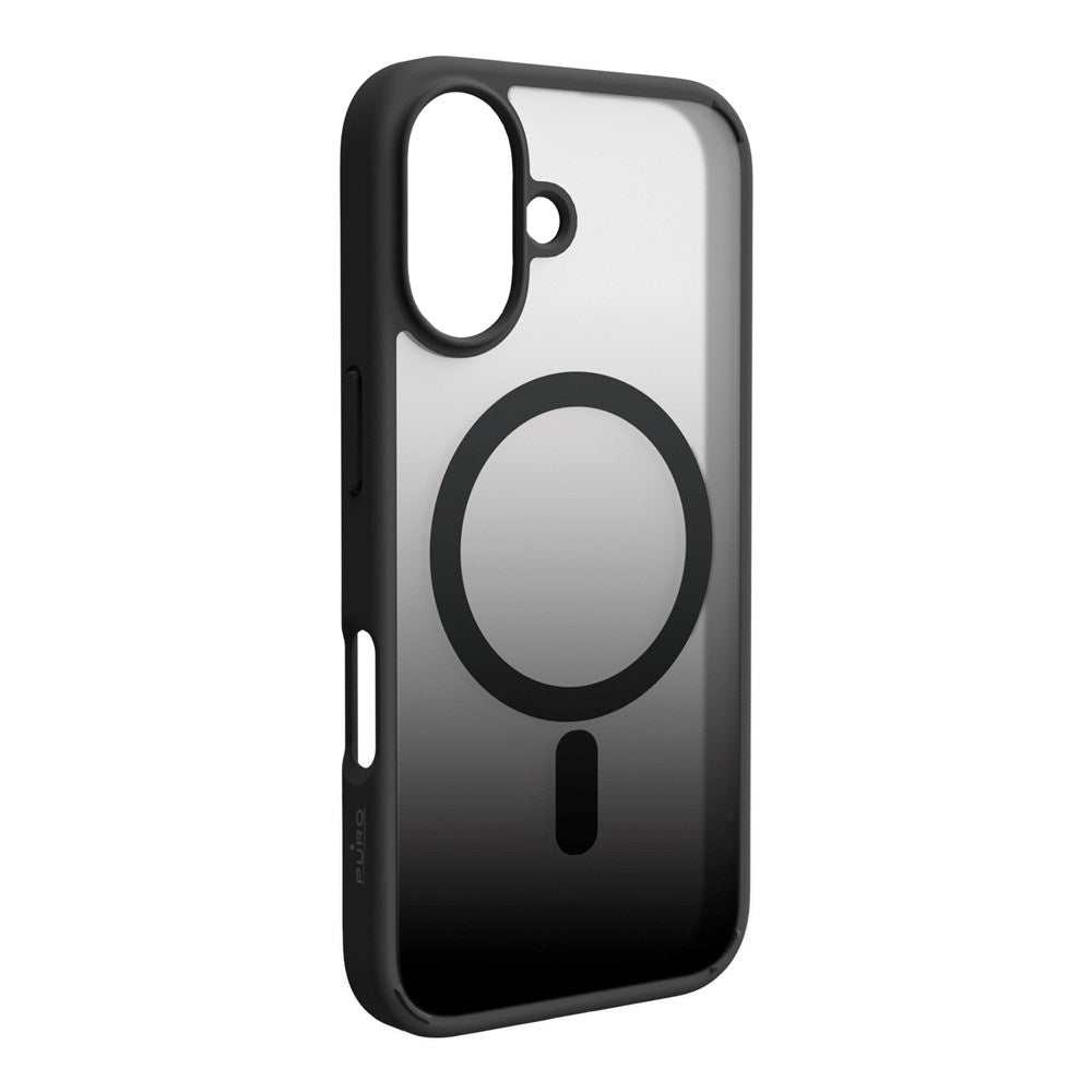 PURO GRADIENT MagSafe Cover - iPhone 16 - Gennemsigtig/Sort