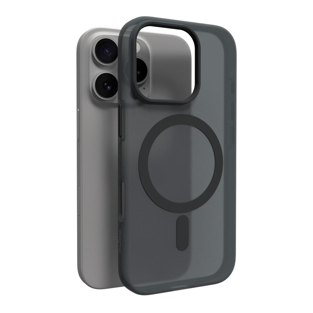 PURO DAYLIGHT Gradient MagSafe Silikone Cover - iPhone 16 Pro - Gennemsigtig/Sort