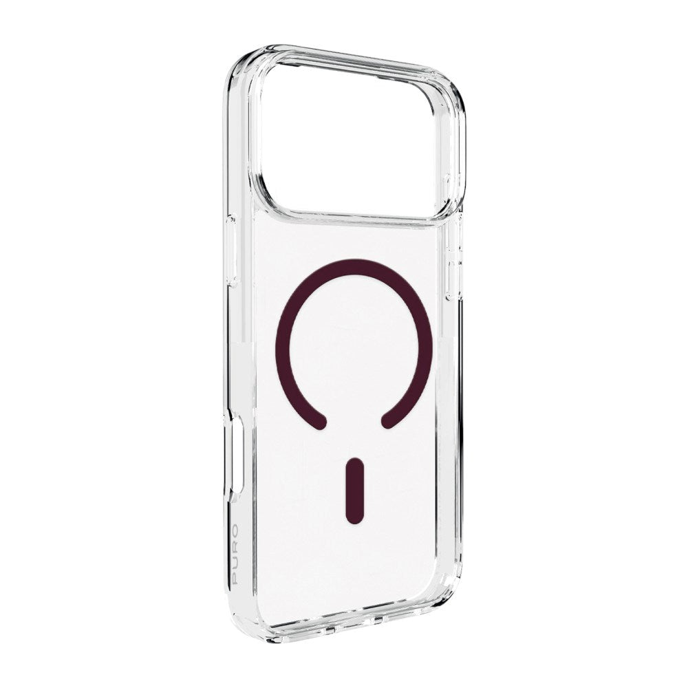 iPhone 18 Pro / 17 Pro PURO LITE MAG Hybrid Cover - MagSafe Kompatibel - Gennemsigtig / Bordeaux