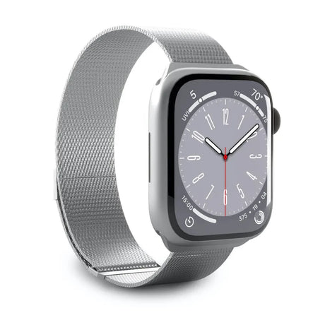 Apple Watch (42/44/SE/45/46/49mm) Puro MILANESE Rustfri Stål Urrem - Argento