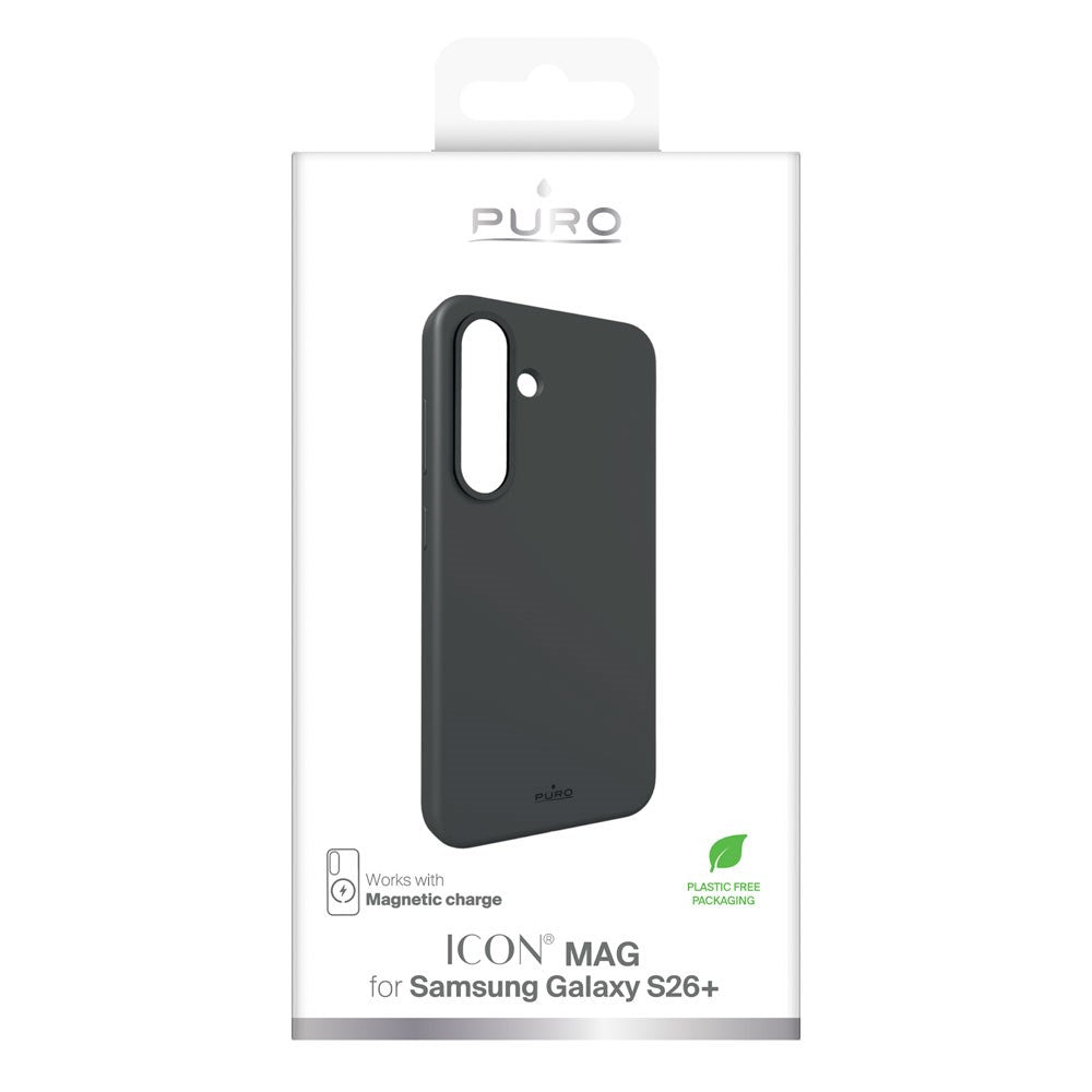 Samsung Galaxy S26+ (Plus) PURO ICON MAG Silikone Cover - MagSafe Kompatibel - Sort