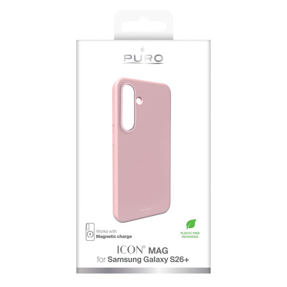 Samsung Galaxy S26+ (Plus) PURO ICON MAG Silikone Cover - MagSafe Kompatibel - Lyserød