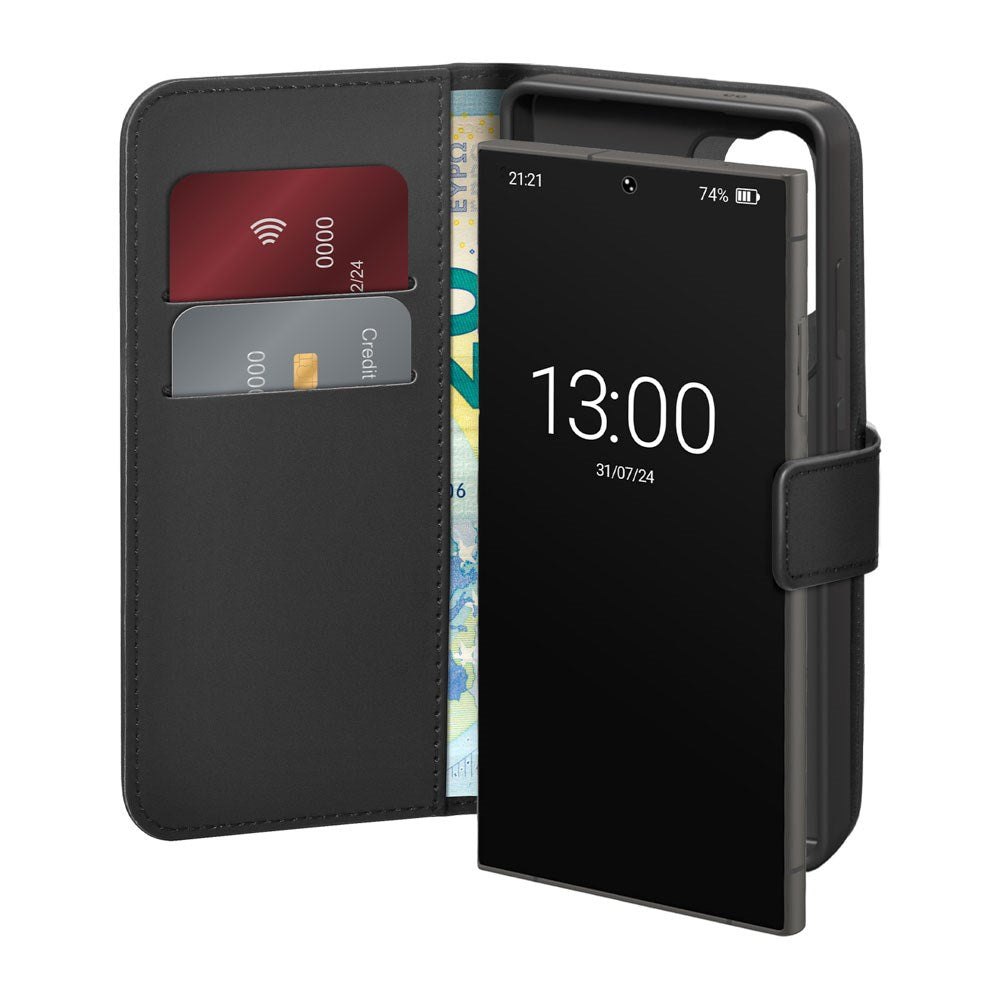 Samsung Galaxy S26 Ultra PURO Eco-Leather Flip Cover m. Kortholder & Ståfunktion - Sort