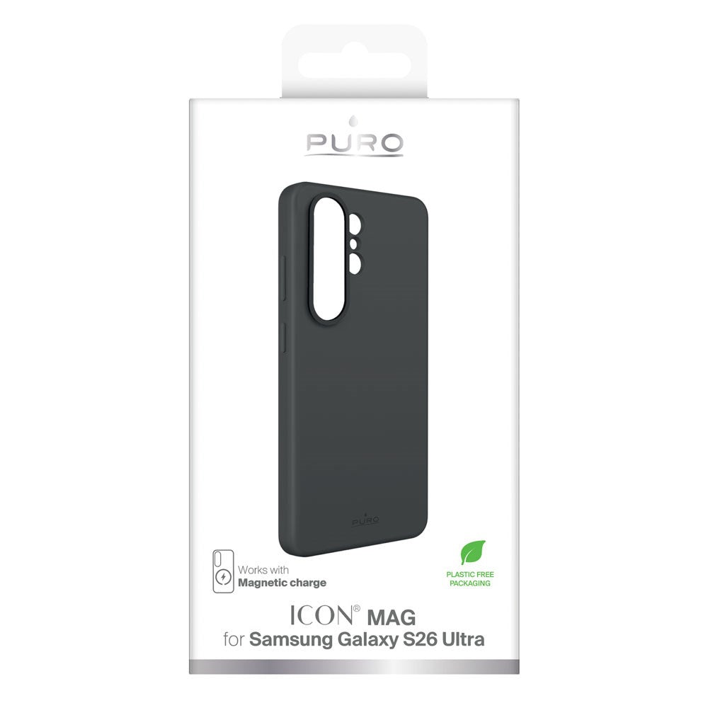Samsung Galaxy S26 Ultra PURO ICON MAG Silikone Cover - MagSafe Kompatibel - Sort