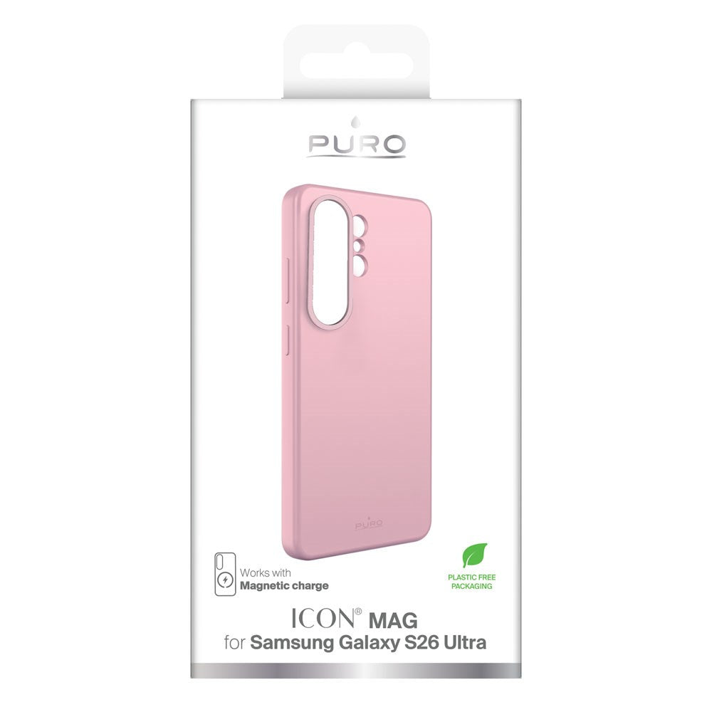 Samsung Galaxy S26 Ultra PURO ICON MAG Silikone Cover - MagSafe Kompatibel - Lyserød