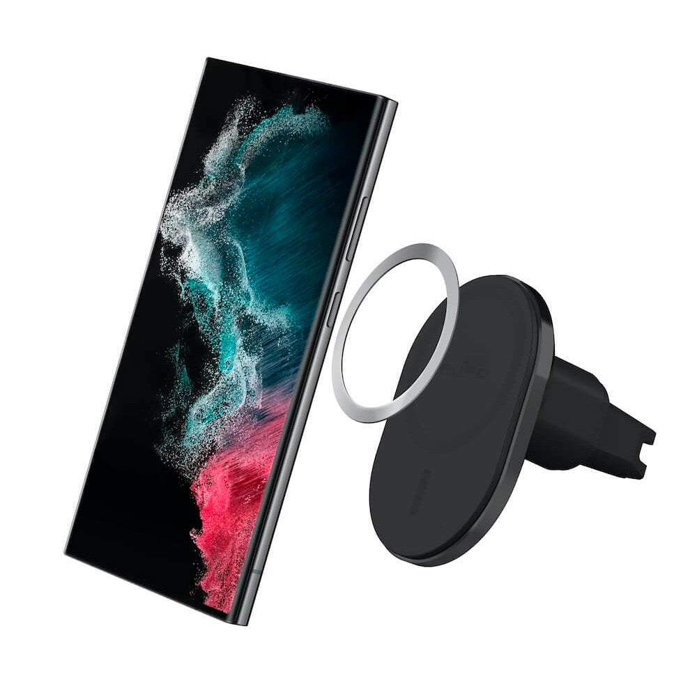 PURO MAG PRO Mobilholder til Bil - MagSafe Kompatibel - Trådløs Opladning 15W - Sort
