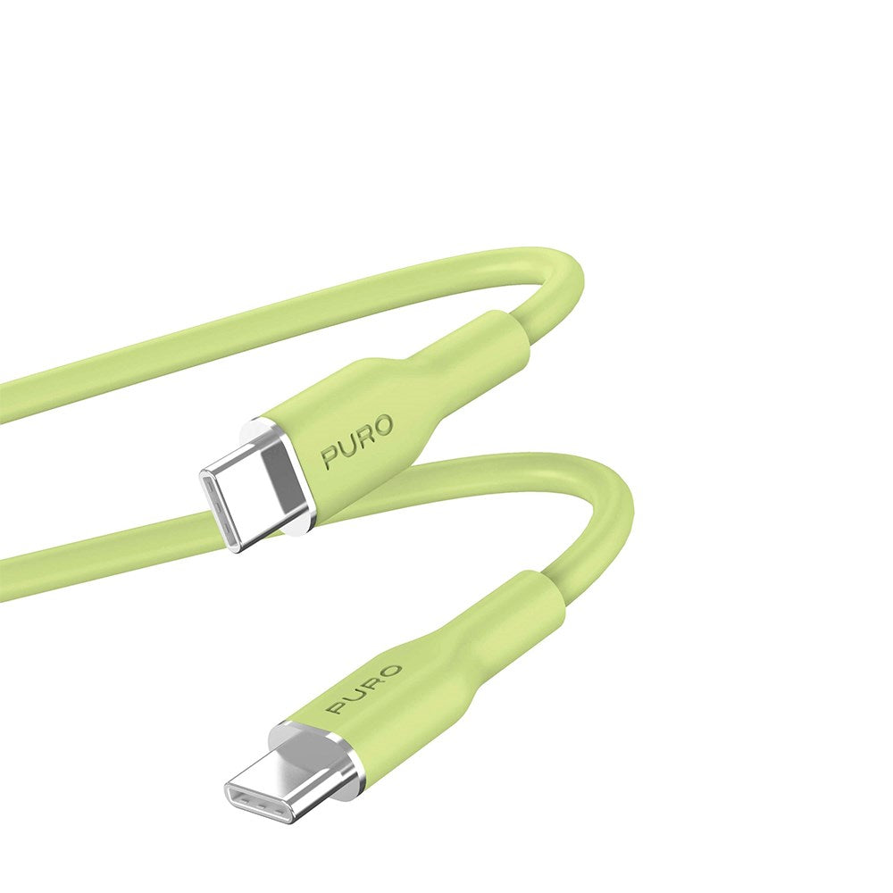 PURO Soft USB-C til USB-C Kabel 1.5m - Lysegrøn